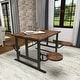 preview thumbnail 10 of 37, Brown Teak Wood Dining Table with Two, Four or Eight Attached Seats