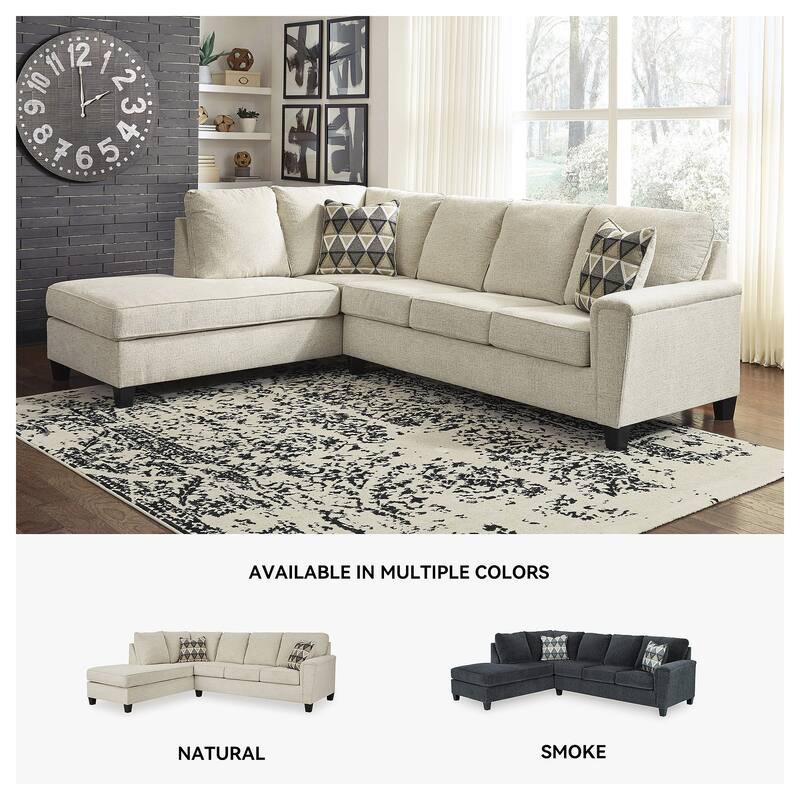 Signature Design by Ashley Abinger 2-Piece Sleeper Sectional with Chaise - 116"W x 91"D x 39"H