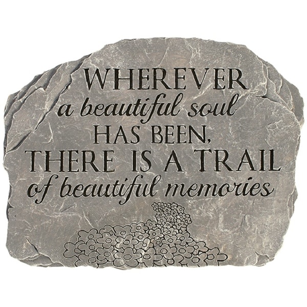 10.50” Grey and Black Beautiful Soul Slate Garden Stepping Stone - N/A