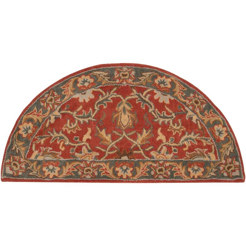 Artistic Weavers Coliseum Hand Tufted Traditional Border Wool Area Rug - 2' x 4' Hearth - Rust/Grey