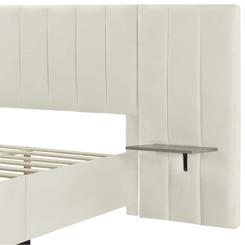 Velvet Upholstered Platform Bed