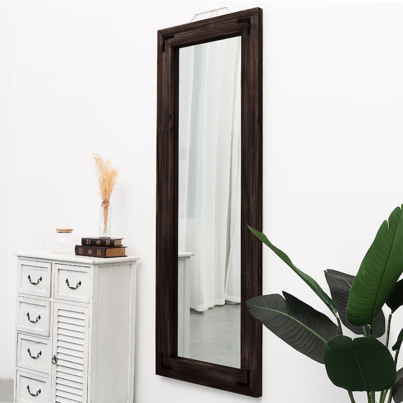 Farmhouse Rustic Wooden Framed Full Length Floor Mirror - 65"x24"