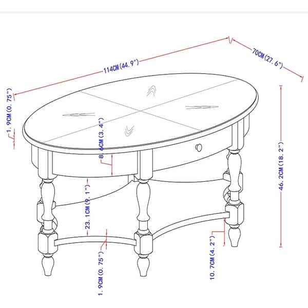 Solid Wood Oval Coffee Table with Drawer and Storage Shelf - Bed Bath ...