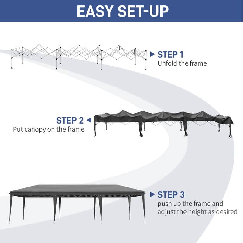 29.5x10 ft. Pop Up Canopy Tent with Storage Bag and Sandbags