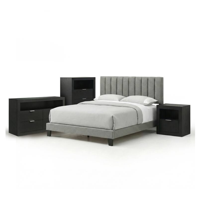 Furniture of America Merro Modern 4-Piece Solid Wood Bedroom Set