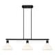 preview thumbnail 2 of 2, Yep by Golden Lighting Carver 3-light Island Light in Matte Black and Vintage Milk Glass - Linear Pendant