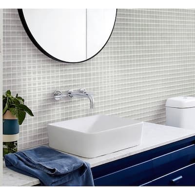 Apollo tile 12" x 12" Colorway Glossy Warm Greige Glass Tile (9.67 sq ft/case) - 10 Pack