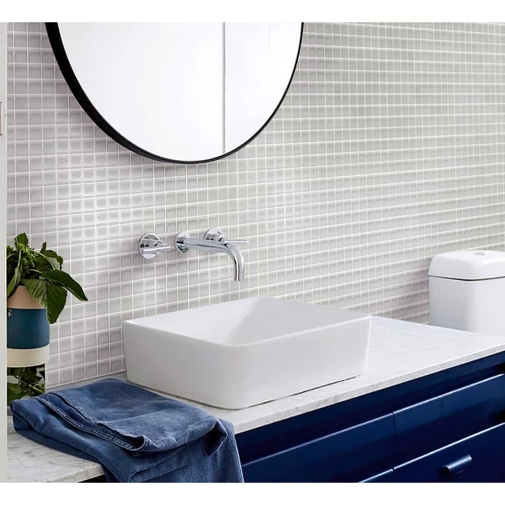 Apollo tile 12" x 12" Colorway Glossy Warm Greige Glass Tile (9.67 sq ft/case) - 10 Pack
