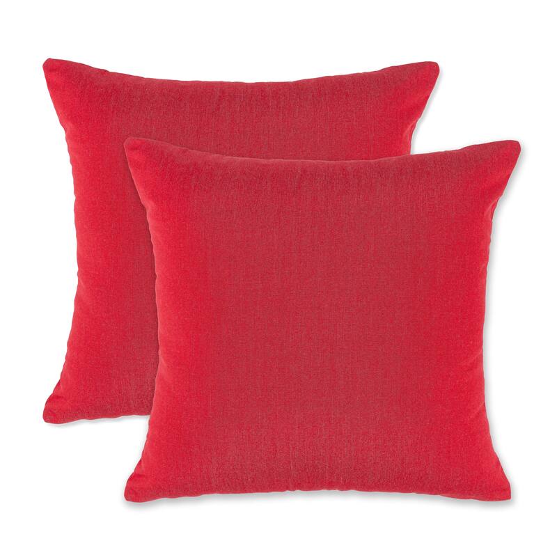 19” Square Outdoor/Indoor Zippered Pillow, (set of 2) By Austin Horn Classics - CHERRY RED