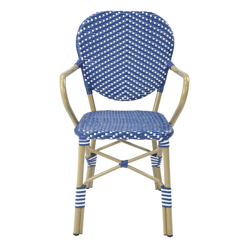 Courtnie French Blue PE Wicker Outdoor Dining Chairs (Set of 2) by Furniture of America - Set of 2