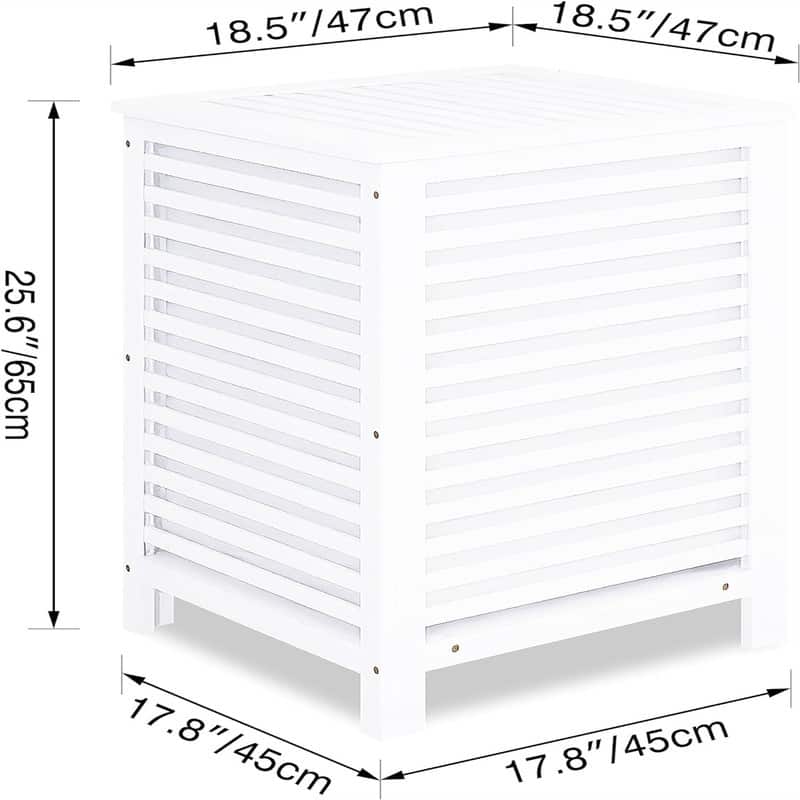Double Laundry Hamper with Lid - 18.5"L x 18.5"W x 25.6"H