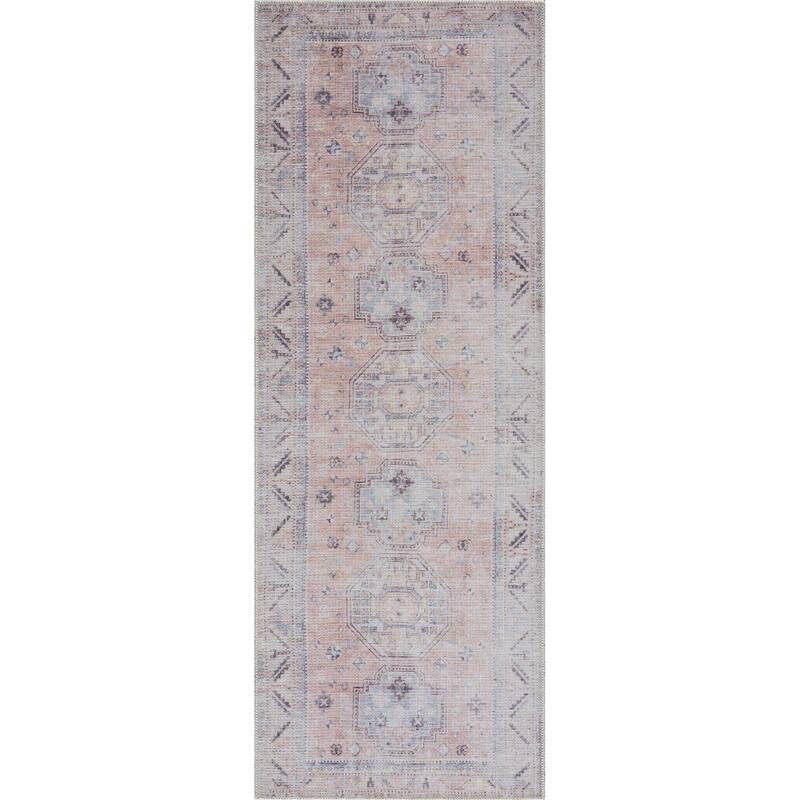 Hauteloom AUY Collection Machine Washable Persian Medallion Area Rug