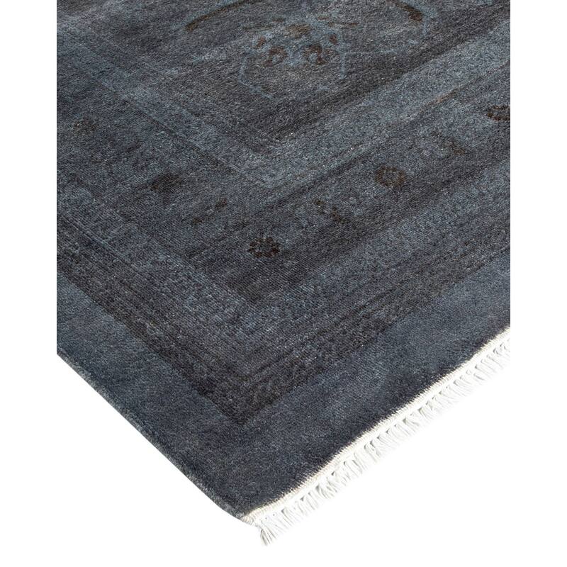 Overton Handknotted Wool Vintage Inspired Contemporary Overdyed Light Gray Area Rug - 18' 4" x 12' 5"