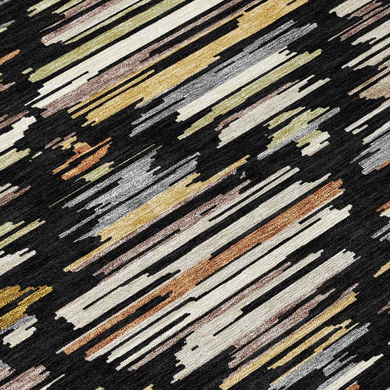 Machine Washable Indoor/ Outdoor Modern Trellis Chantille Rug