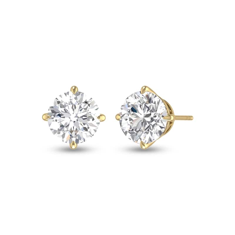 Marquee Lab Grown 1/2 Carat Round Solitaire Diamond Earrings in 14K Yellow Gold