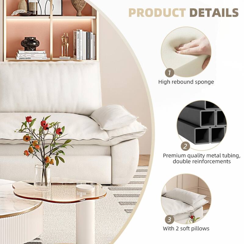 Convertible Sleeper Sofa Multi-Functional Velvet Loveseat Bed