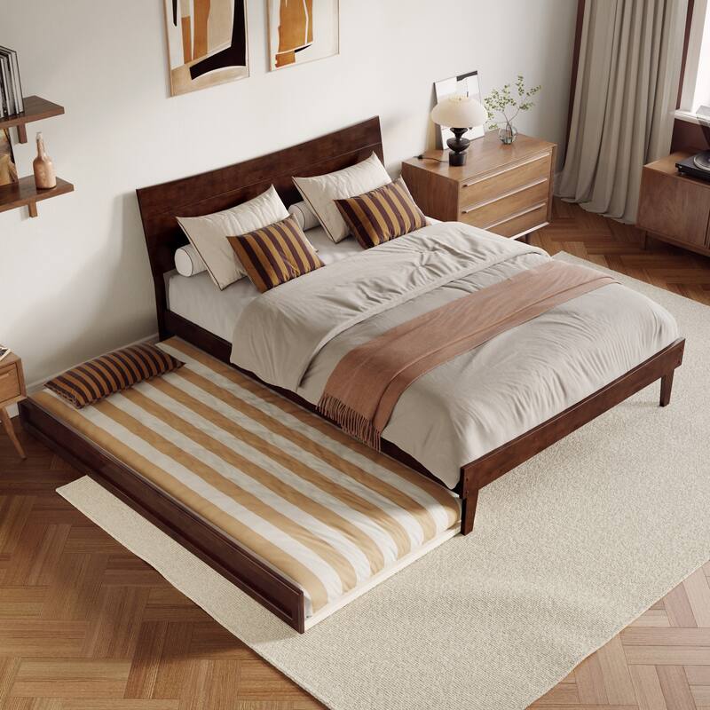 Phoenix Wood Platform Bed with Trundle
