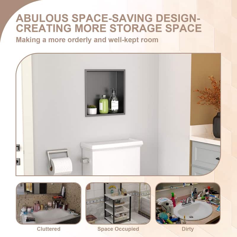 14'' x 14' Bath Shower Niche Stainless Steel Bathroom Storage