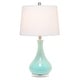preview thumbnail 2 of 26, 26.25 in. Aqua Ceramic Tear Drop Shaped Table Lamp