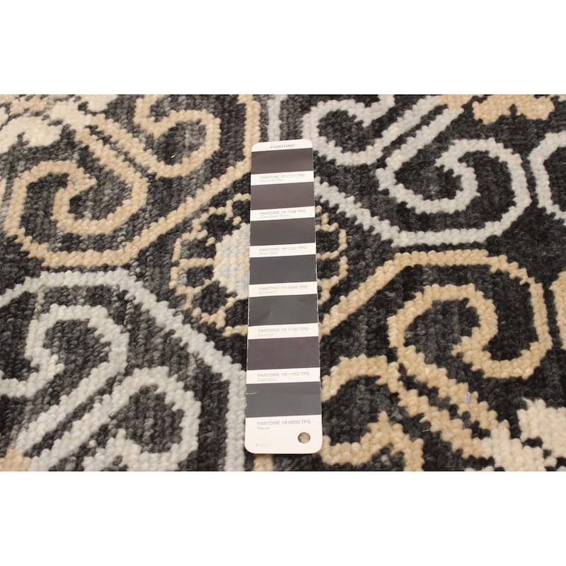 ECARPETGALLERY Hand-knotted Mystique Black Wool Rug - 3' x 4' 9"