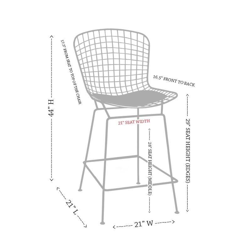 Mid Century Modern Chrome Wire Bar Stool (Set of 2)