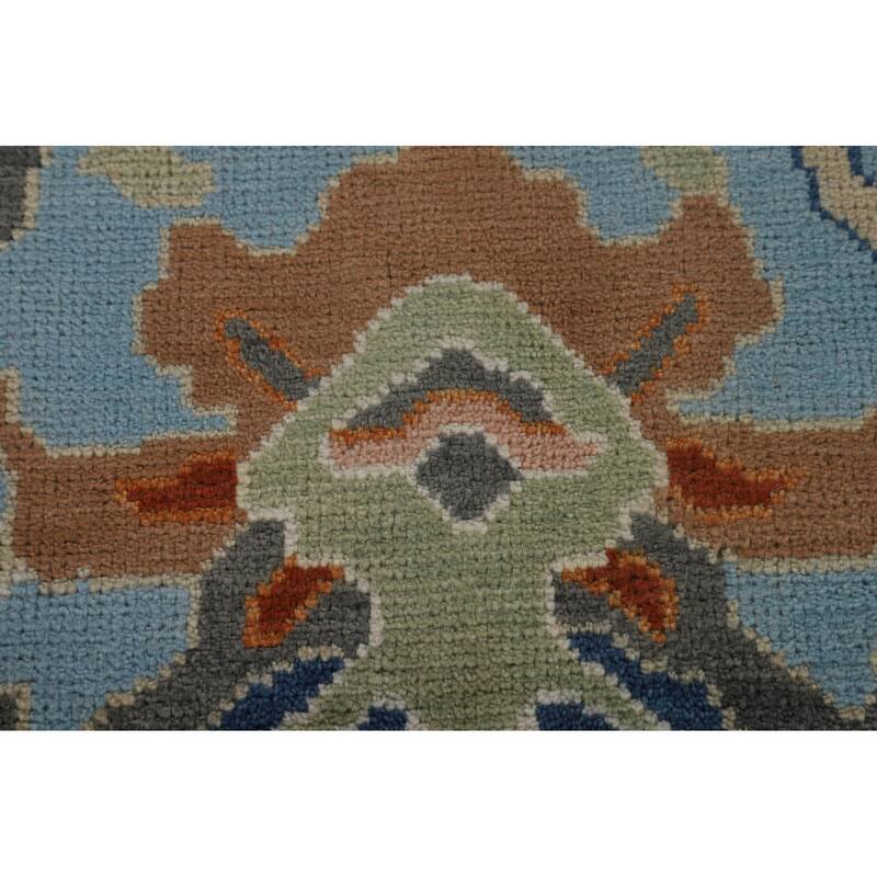 Blue Oushak Indian Area Rug Handmade Wool Carpet - 7'10"x 10'0"