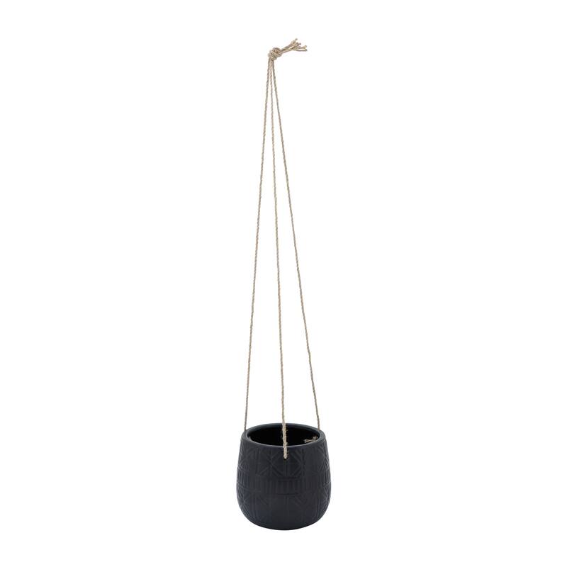 Sagebrook Home Neutral Textured Ceramic Hanging Planter