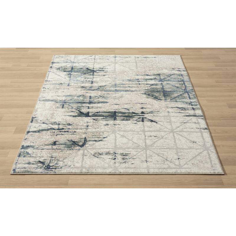 Ava Contemporary Geometric Performance Indoor Area Rug by Sevita