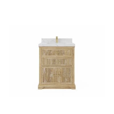 Willow Collections 30 x 22 Alys Solid Teak Wood Single Sink Bathroom Vanity with Quartz or Marble Countertop