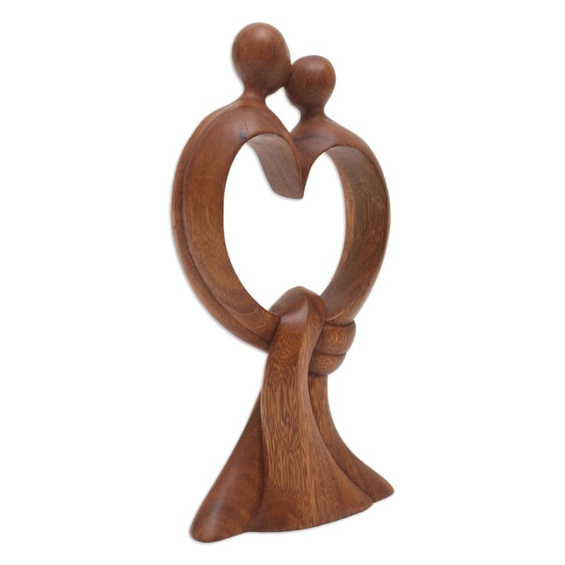 Novica Handmade Love Bond Wood Sculpture