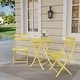 preview thumbnail 2 of 7, 3-Piece Folding Bistro Set, Foldable Patio Furniture Set with Premium Frame, Outdoor Bistro Table and Chairs Set of 2