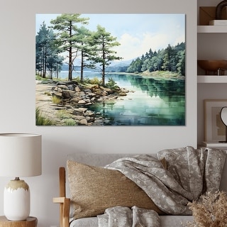 Designart "Pine Tree Reflections II" Tree Pine Wall Art Prints - Bed ...