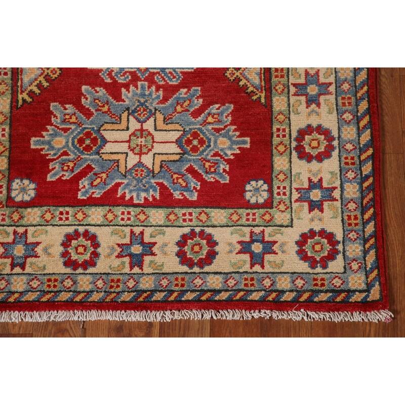 Traditional Red Kazak Accent Rug Hand-Knotted Wool Carpet - 2'8" x 4'1"