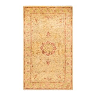 Overton One-of-a-Kind Hand-Knotted Traditional Oriental Mogul Yellow Area Rug - 3' 2" x 5' 4"