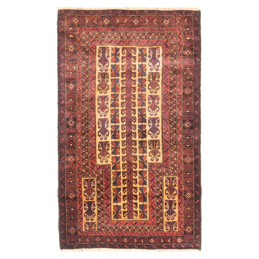ECARPETGALLERY Hand-knotted Teimani Tan Wool Rug - 2'11 x 5'0
