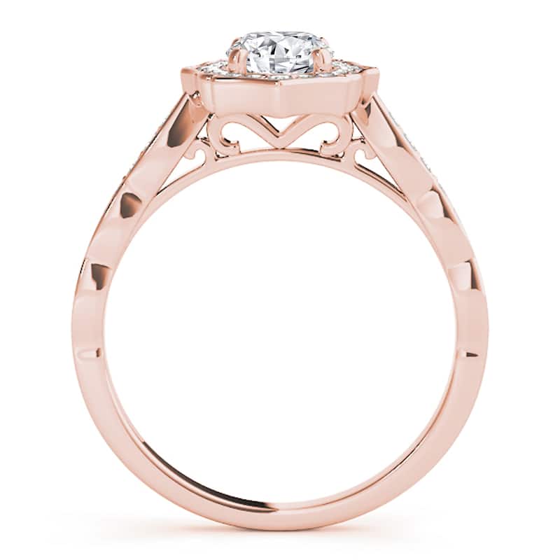 Auriya 14k Rose Gold Lab Grown Oval Diamond Halo Engagement Ring 0.50 to 5.00 ct. tw. (F-G VS)