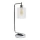 preview thumbnail 8 of 12, Lalia Home Modern Iron Desk Lamp with Glass Shade Chrome
