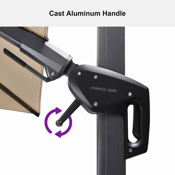 PURPLE LEAF 8 x 11 ft Left-right Tilting Patio Cantilever Umbrella with 360-degree Rotation