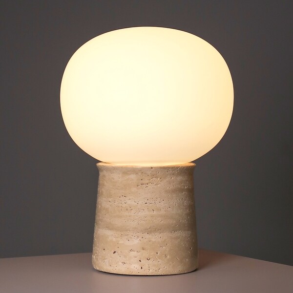 Neptune 12 LED Table Lamp with Natural Travertine Stone Base Brightech