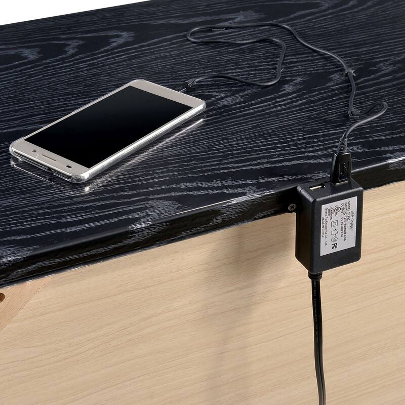 Champs Contemporary Queen Solid Wood 3-Piece Storage Panel Bedroom Set with USB Port by Furniture of America