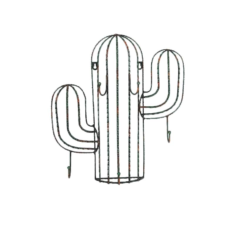 HiEnd Accents Cactus Wall Hanging with Hooks