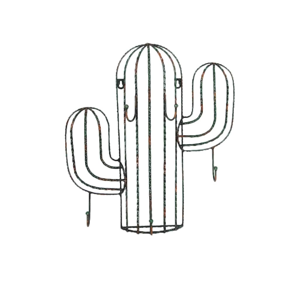 HiEnd Accents Cactus Wall Hanging with Hooks