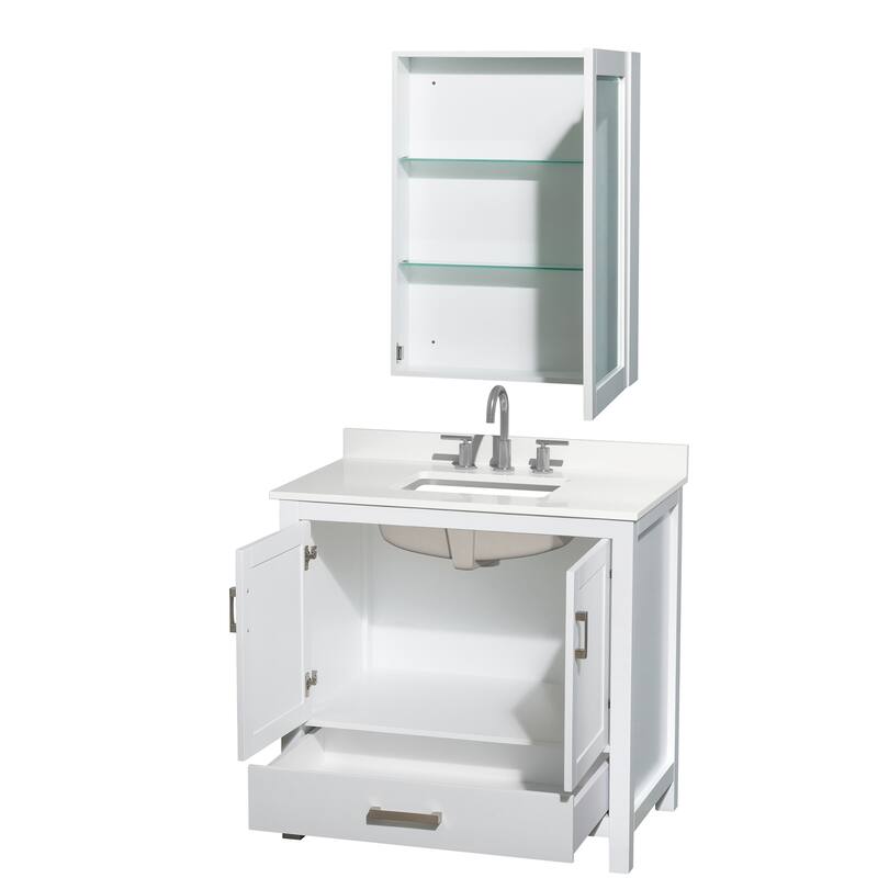 Wyndham Collection WCS141436S-QTZ-US3MED Sheffield 36" Free Standing