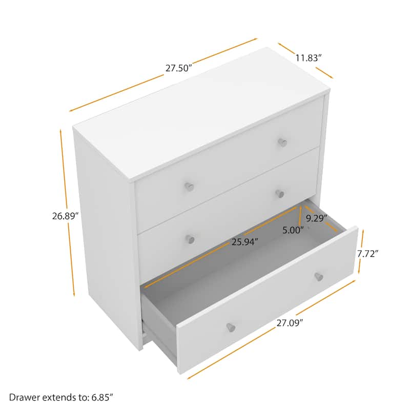 Porch & Den Zoe 3-drawer Engineered Wood Chest