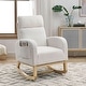 preview thumbnail 11 of 48, Modern Tufted Accent Rocking Chair, Upholstered Nursery Glider Rocker with High Backrest for Baby and Kids White Teddy