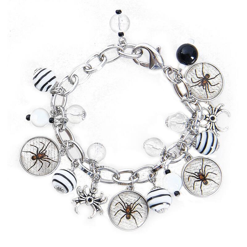 Halloween Scary Charm Bracelet A/2 - Silver - Set of 2