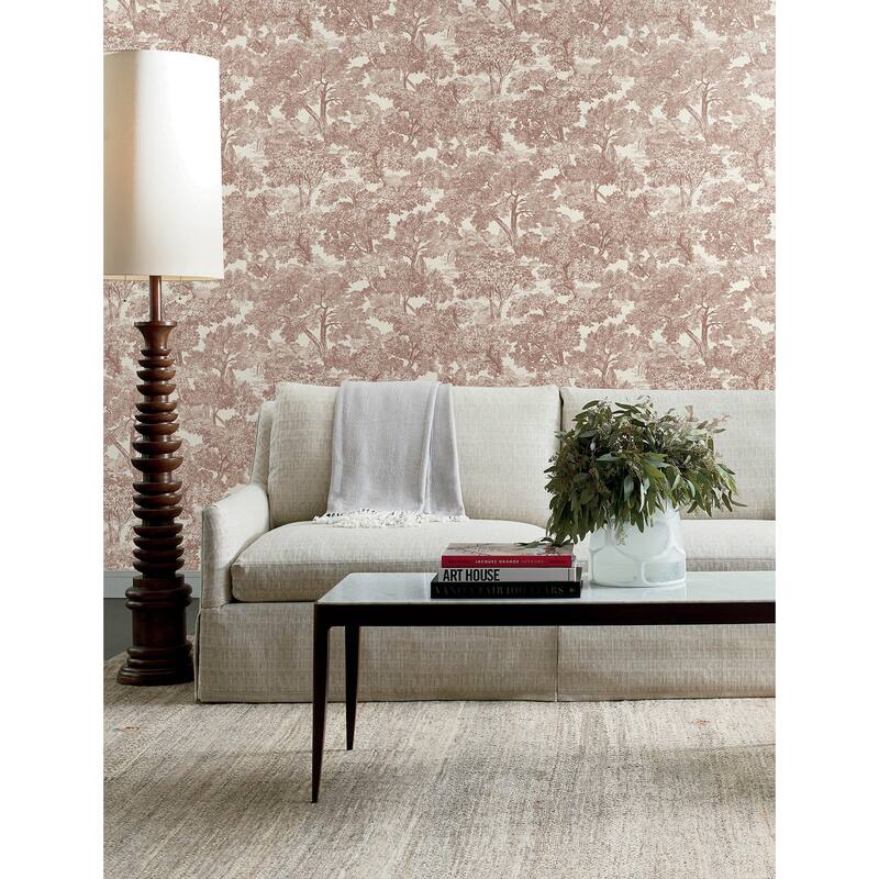 Chesapeake Spinney Red Toile Wallpaper