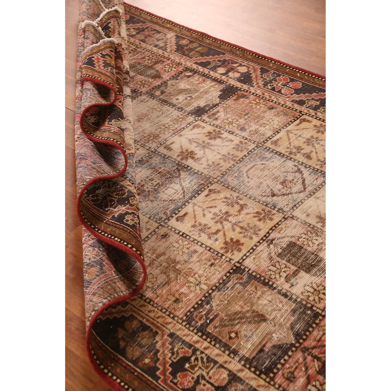 Hand Knotted Oriental 100% Wool Carpet Traditional Geometric Multi-Colored Bakhtiari Area Rug - 10' 2'' X 4' 11''
