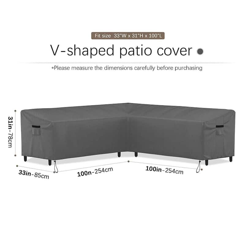 V Shaped Patio Couch Cover Waterproof Heavy Duty Furniture Cover