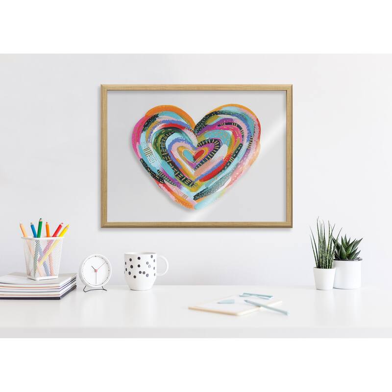 Kate and Laurel Blake Labyrinth Framed Printed Glass by Jessi Raulet